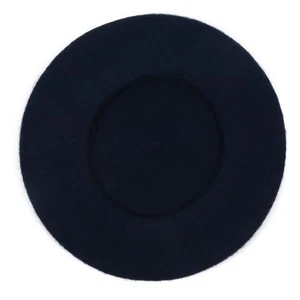Boina clásica de lana negra azul marino M8U78587 - Imagen 1 de 8