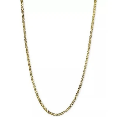 Collar Cadena Caja Vermeil Oro 18K 22" Delicado Impresionante Elegante Moda NUEVO Foto 1 de 4