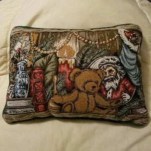 Tapiz de almohada de Navidad Travis Spencer Santa Sparkle Holiday espalda verde - Imagen 1 de 7