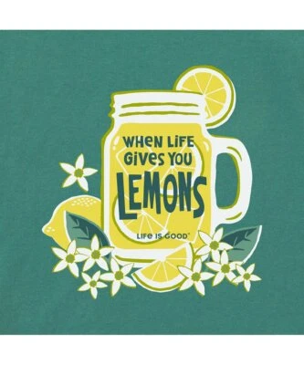 XL NUEVO CON ETIQUETAS Camiseta trituradora Life is Good When Life Gives You Limons verde SS para mujer Foto 1 de 3