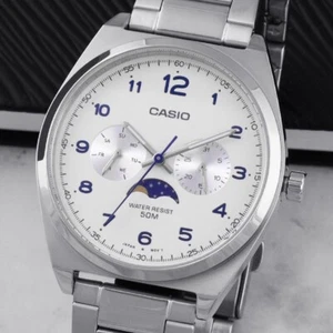 Reloj de metal Casio MTP-M300D-7AVDF para hombre fase lunar de negocios original nuevo - Imagen 1 de 4