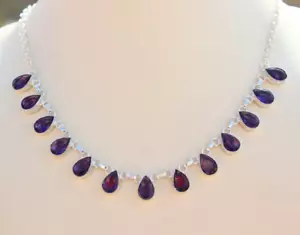 Amethyst Gemstone 925 Sterling Silver Handmade Necklace Jewelry 18" - Picture 1 of 5