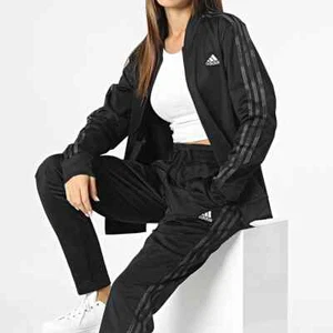 ADIDAS TUTA COMPLETA DONNA 3 STRISCE IJ8789 NERO SPORT ACETATA - Imagen 1 de 6