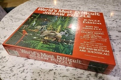 World Most Difficult Jigsaw Puzzle Jungle Edition 1993 Vintage New In Sealed Box - Image 1 of 4