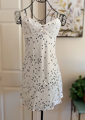 UNDERCOVER Pigiama Kate Spade bianco pizzo a pois abito da notte pigiama taglia small