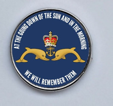 Submarine Service Royal Navy We will remember them Domed Lapel Pin Badge 25mm