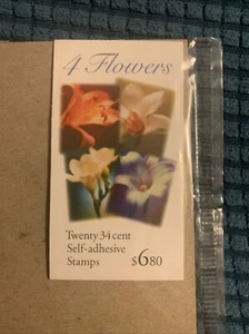 US 2000 VENDING BOOKLET of 20 MNH Flower Stamps MINT & SEALED 34 Cent - Picture 1 of 3