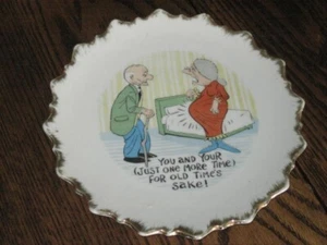 Vintage Keramik lustige Wandplatte humorvoll Opa Oma noch einmal Japan - Bild 1 von 4