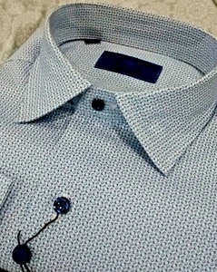 NWT David Donahue Men's Size XL Long Sleeve Button Down Shirt Fancy Crosses - Picture 1 of 11