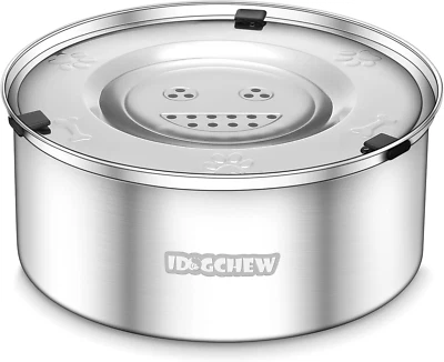 Ciotola per Acqua Da 3 L, per Cani Senza Sbavare, in Acciaio Inox, Anti-Scivolo, - Immagine 1 di 4