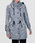 $199 Blanc Noir Women's Gray Camo Hooded 'Anorak' Coat Jacket Size Small
