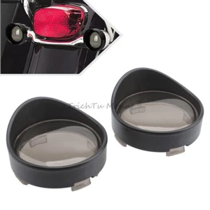Turn Signal Light Lens Cover Black Bezels Visor For Harley Davidson Touring Dyna - Bild 1 von 15