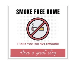 "Smoke-free home" water-proof laminated label with double-sided tape at the back - Picture 1 of 1