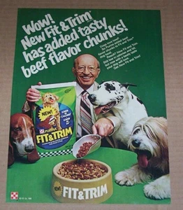 1980 print ad - Purina pet food FRANK CADY shaggy dog basset hound Advertising - Picture 1 of 1