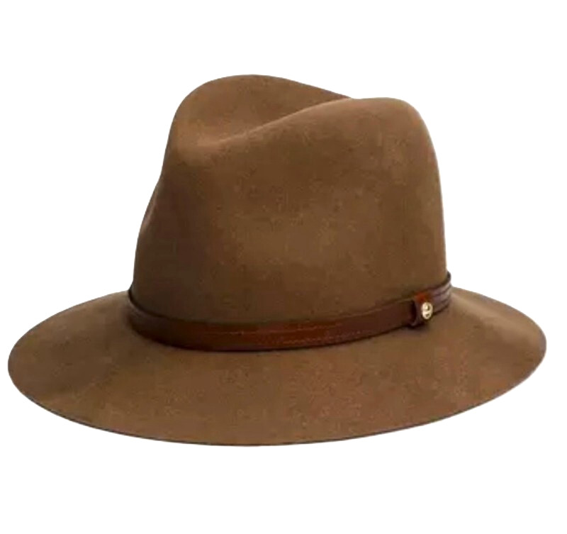 RAG & BONE Floppy Brim Felted Wool Fedora Hat w/Leather Band  display picture 3