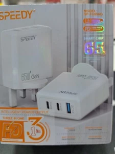 PD 65W Charger Adaptor Fast Charging Plug Compatible USB-C Device UK Charger - Picture 1 of 5