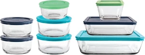 Anchor Hocking 16 Piece Glass Storage Containers with Lids (8 Glass Food Storage - Picture 1 of 12