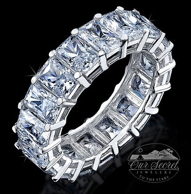 10 Kt Sfavillanti Splendente Anello Eternity Top Zirconia Cubica Imitazione - Immagine 1 di 4