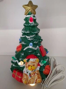 Vintage Lighted Ceramic Christmas Tree Made in Taiwan 8" - Imagen 1 de 7