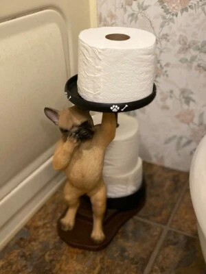 Cute and Adorable French Bulldog Toilet Paper Holder for the bathroom. New  - Image 1 of 2