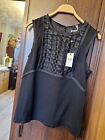 LEON MAX LIMITED EDITION BLACK SLEEVELESS LADIES COTTON/SILK LINED TOP 12