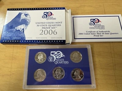 2006 S Proof State Quarter Set Gem DCam Original Box & COA 5 Coins CN-Clad - Image 1 of 3