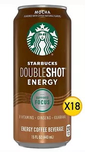 Starbucks Doubleshot Energy café espresso, moca, latas de 15 oz (paquete de 18) - Imagen 1 de 5