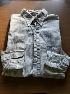 CAMICIA NAUTICA DA UOMO A MANICHE LUNGHE BLU A QUADRI CHECK L CAUSALE COTONE ABBOTTONATO - Foto 1 di 5