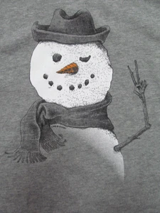 Life is Good Mujer XL Trituradora Camiseta Gris Muñeco de Nieve Invierno Nieve Día L/S - Imagen 1 de 10