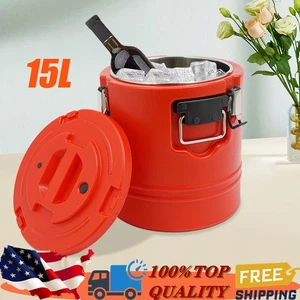 15L/15.85Qt Stainless Steel Insulated Ice Bucket with Lid Insulated Bucket - Picture 1 of 16
