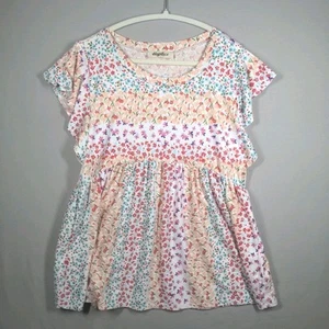 Haptics By Holly Harper Floral Women's Lightweight Top Sz S Cottagecore Soft - Picture 1 of 9