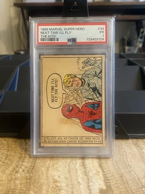 Donruss Marvel Super Heroes #34 Spiderman 1966 PSA 1 Foto 1 de 3