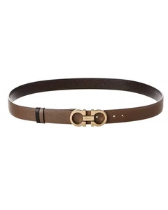 Cinturón de cuero reversible y ajustable Ferragamo Gancini para mujer negro 95 - Imagen 1 de 2