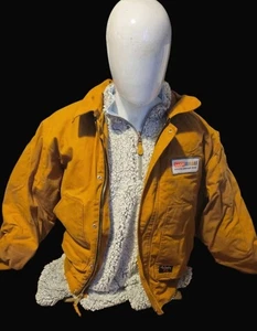 WALLS FR Flame Resistant Insulated Work Jacket LRG 42-44 Winter Coat Heavy Brown - Picture 1 of 5