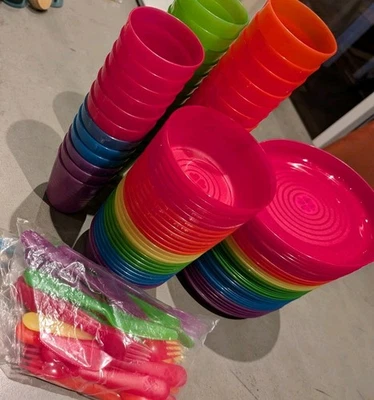 Ikea Kalas Kids Plates Cups Cutlery Bowls - Original Colourful Bright Design - image 1 of 2