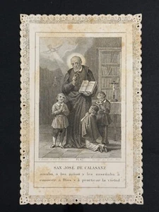 holy card santino merlettato canivet L. TURGIS PL. 627 ST. JOSE DE CALAZANS - Picture 1 of 2