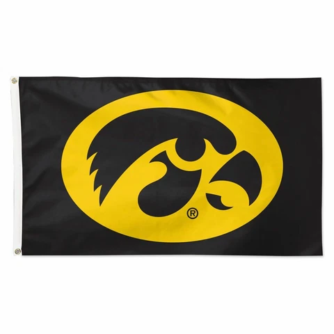 IOWA HAWKEYES SECONDARY LOGO 3'X5' DELUXE FLAG NEW WINCRAFT 👀 Cover