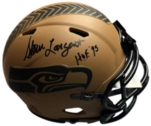 Seattle Seahawks Steve Largent Signed Salute To Service II Mini Helmet JSA Cert - Picture 1 of 1