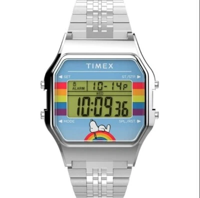 Reloj TIMEX Peanuts Pride Snoopy TW2V61300 Silver Quartz T80 34mm Nuevo JPN F/S - Imagen 1 de 3