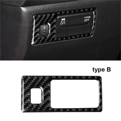 Carbon Fiber Headlight Switch Cover Trim For Mazda 3 Axela 2014 2017-2018 Type B Foto 1 de 4