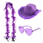 Party Decoration Fluffy Feather Boa Heart-Shaped Sunglasses  Women