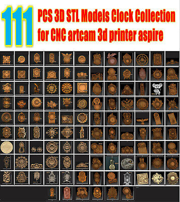 NEW 111 Pcs 3D Model STL Clock Collection For CNC Router Artcam Aspire  • 19.25$