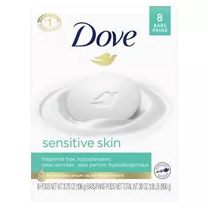 Beauty Bar Women'S Bath Soap Sensitive Unscented Hypoallergenic Sensitive Skin, - Picture 1 of 12