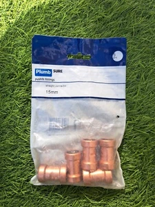Plumbsure Cobre PushFit Acoplador Recto 15mm Paquete 5 - Imagen 1 de 1