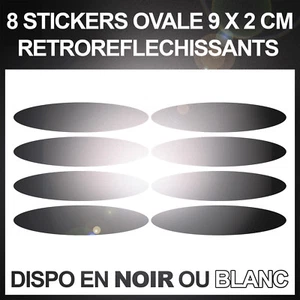 8 Stickers ovales réfléchissants pour casque moto 9x2 cm - Photo 1/3