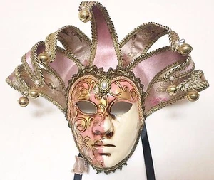 PINK JOLLY BEETHOVEN CARNIVAL VENETIAN MASQUERADE MASK - Picture 1 of 3