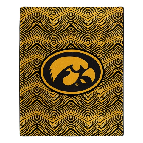 Zubaz X Northwest NCAA Iowa Hawkeyes Zubified Throw Blanket Cover