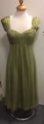 Phase Eight Avocado Green Silk Floaty fit & Flare Sleeveless Dress UK 8