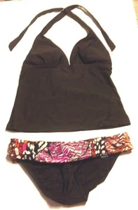 Sunsets Dark Chocolate Temptress Tankini Swimsuit 78T / 27B NWT $100+ Sz L/XL - Picture 1 of 1