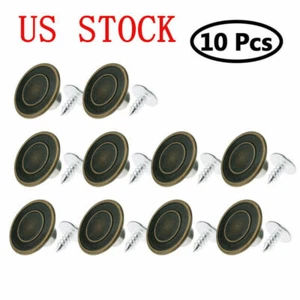 10PCS Metal Buttons Suspender Replacement Instant Clothes Jeans Pants Repair Kit - Picture 1 of 10